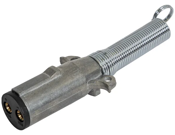 TC2002 – BUYERS PROD Trailer Wiring Connector, Trailer Side 2-Way 2 Round Horizontal Pin With Spring Die-Cast Zinc